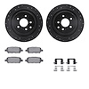 8312-68011 Drilled/Slotted Brake Rotors with 3000-Series Ceramic Brake Pads Kit & Hardware [Black], 2007-2015 Infiniti/Nissan, P - image 1