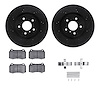 8312-68012 Drilled/Slotted Brake Rotors with 3000-Series Ceramic Brake Pads Kit & Hardware [Black], 2003-2008 Infiniti/Nissan, P - image 1