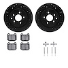 8312-68013 Drilled/Slotted Brake Rotors with 3000-Series Ceramic Brake Pads Kit & Hardware [Black], 2003-2008 Infiniti/Nissan, P - image 1