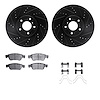 8312-68014 Drilled/Slotted Brake Rotors with 3000-Series Ceramic Brake Pads Kit & Hardware [Black], 2007-2015 Infiniti/Nissan, P - image 1