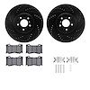 8312-68015 Drilled/Slotted Brake Rotors with 3000-Series Ceramic Brake Pads Kit & Hardware [Black], Fits Select Infiniti/Nissan, - image 1