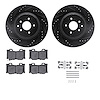 8312-68016 Drilled/Slotted Brake Rotors with 3000-Series Ceramic Brake Pads Kit & Hardware [Black], 2008-2020 Infiniti/Nissan, P - image 1