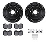 8312-68017 Drilled/Slotted Brake Rotors with 3000-Series Ceramic Brake Pads Kit & Hardware [Black], Fits Select Infiniti/Nissan, - image 1