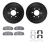 8312-68018 Drilled/Slotted Brake Rotors with 3000-Series Ceramic Brake Pads Kit & Hardware [Black], Fits Select Infiniti/Nissan, - image 1