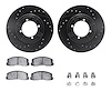 8312-72015 Drilled/Slotted Brake Rotors with 3000-Series Ceramic Brake Pads Kit & Hardware [Black], 1984-1984 Mitsubishi, Positi - image 1