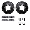 8312-72028 Drilled/Slotted Brake Rotors with 3000-Series Ceramic Brake Pads Kit & Hardware [Black], 1994-2005 Multiple Makes/Mod - image 1