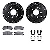 8312-72029 Drilled/Slotted Brake Rotors with 3000-Series Ceramic Brake Pads Kit & Hardware [Black], 2004-2012 Mitsubishi, Positi - image 1