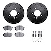 8312-72033 Drilled/Slotted Brake Rotors with 3000-Series Ceramic Brake Pads Kit & Hardware [Black], 1983-1989 Multiple Makes/Mod - image 1