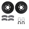 8312-72039 Drilled/Slotted Brake Rotors with 3000-Series Ceramic Brake Pads Kit & Hardware [Black], 1991-2004 Multiple Makes/Mod - image 1