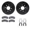 8312-72041 Drilled/Slotted Brake Rotors with 3000-Series Ceramic Brake Pads Kit & Hardware [Black], 1998-1998 Mitsubishi, Positi - image 1