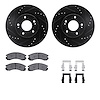8312-72042 Drilled/Slotted Brake Rotors with 3000-Series Ceramic Brake Pads Kit & Hardware [Black], 2009-2015 Mitsubishi, Positi - image 1