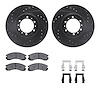8312-72043 Drilled/Slotted Brake Rotors with 3000-Series Ceramic Brake Pads Kit & Hardware [Black], 1990-2004 Mitsubishi, Positi - image 1