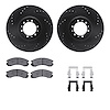 8312-72044 Drilled/Slotted Brake Rotors with 3000-Series Ceramic Brake Pads Kit & Hardware [Black], 1998-2004 Mitsubishi, Positi - image 1