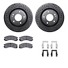 8312-72045 Drilled/Slotted Brake Rotors with 3000-Series Ceramic Brake Pads Kit & Hardware [Black], Fits Select Mitsubishi, Posi - image 1