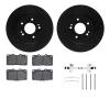 8312-72047 Drilled/Slotted Brake Rotors with 3000-Series Ceramic Brake Pads Kit & Hardware [Black], 1991-1993 Multiple Makes/Mod - image 1