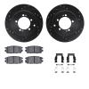 8312-72050 Drilled/Slotted Brake Rotors with 3000-Series Ceramic Brake Pads Kit & Hardware [Black], 1991-1993 Multiple Makes/Mod - image 1
