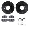 8312-72053 Drilled/Slotted Brake Rotors with 3000-Series Ceramic Brake Pads Kit & Hardware [Black], 1994-1994 Mopar, Position: R - image 1