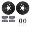 8312-72054 Drilled/Slotted Brake Rotors with 3000-Series Ceramic Brake Pads Kit & Hardware [Black], 2006-2012 Mitsubishi, Positi - image 1