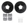 8312-72064 Drilled/Slotted Brake Rotors with 3000-Series Ceramic Brake Pads Kit & Hardware [Black], 1993-1999 Multiple Makes/Mod - image 1