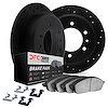 8312-72067 Drilled/Slotted Brake Rotors with 3000-Series Ceramic Brake Pads Kit & Hardware [Black], 1997-2004 Mitsubishi, Positi - image 1