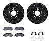 8312-72069 Drilled/Slotted Brake Rotors with 3000-Series Ceramic Brake Pads Kit & Hardware [Black], 2004-2012 Mitsubishi, Positi - image 1