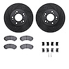8312-72072 Drilled/Slotted Brake Rotors with 3000-Series Ceramic Brake Pads Kit & Hardware [Black], 2004-2011 Mitsubishi, Positi - image 1