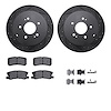 8312-72074 Drilled/Slotted Brake Rotors with 3000-Series Ceramic Brake Pads Kit & Hardware [Black], 2004-2011 Mitsubishi, Positi - image 1