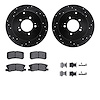 8312-72075 Drilled/Slotted Brake Rotors with 3000-Series Ceramic Brake Pads Kit & Hardware [Black], 2007-2015 Mitsubishi, Positi - image 1