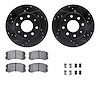 8312-72076 Drilled/Slotted Brake Rotors with 3000-Series Ceramic Brake Pads Kit & Hardware [Black], 2002-2007 Mitsubishi, Positi - image 1
