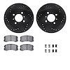8312-72077 Drilled/Slotted Brake Rotors with 3000-Series Ceramic Brake Pads Kit & Hardware [Black], 2002-2007 Mitsubishi, Positi - image 1