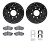 8312-72078 Drilled/Slotted Brake Rotors with 3000-Series Ceramic Brake Pads Kit & Hardware [Black], 2002-2005 Kia/Hyundai/Genesi - image 1