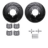 8312-72079 Drilled/Slotted Brake Rotors with 3000-Series Ceramic Brake Pads Kit & Hardware [Black], 2003-2006 Mitsubishi, Positi - image 1