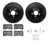 8312-72080 Drilled/Slotted Brake Rotors with 3000-Series Ceramic Brake Pads Kit & Hardware [Black], 2003-2006 Mitsubishi, Positi - image 1