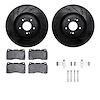 8312-72082 Drilled/Slotted Brake Rotors with 3000-Series Ceramic Brake Pads Kit & Hardware [Black], 2008-2015 Mitsubishi, Positi - image 1