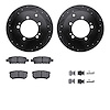 8312-72084 Drilled/Slotted Brake Rotors with 3000-Series Ceramic Brake Pads Kit & Hardware [Black], 2004-2007 Mitsubishi, Positi - image 1