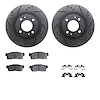 8312-72086 Drilled/Slotted Brake Rotors with 3000-Series Ceramic Brake Pads Kit & Hardware [Black], 2012-2017 Mitsubishi, Positi - image 1