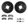 8312-72088 Drilled/Slotted Brake Rotors with 3000-Series Ceramic Brake Pads Kit & Hardware [Black], 2014-2015 Mitsubishi, Positi - image 1