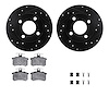 8312-73005 Drilled/Slotted Brake Rotors with 3000-Series Ceramic Brake Pads Kit & Hardware [Black], 1982-1998 Audi/Volkswagen, P - image 1