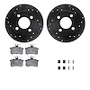 8312-73007 Drilled/Slotted Brake Rotors with 3000-Series Ceramic Brake Pads Kit & Hardware [Black], 1989-1991 Audi/Volkswagen, P - image 1