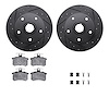 8312-73010 Drilled/Slotted Brake Rotors with 3000-Series Ceramic Brake Pads Kit & Hardware [Black], 1996-1997 Audi/Volkswagen, P - image 1