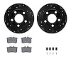 8312-73018 Drilled/Slotted Brake Rotors with 3000-Series Ceramic Brake Pads Kit & Hardware [Black], 1998-1998 Audi/Volkswagen, P - image 1