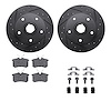 8312-73024 Drilled/Slotted Brake Rotors with 3000-Series Ceramic Brake Pads Kit & Hardware [Black], 2000-2008 Audi/Volkswagen, P - image 1