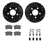8312-73025 Drilled/Slotted Brake Rotors with 3000-Series Ceramic Brake Pads Kit & Hardware [Black], 1999-2001 Audi/Volkswagen, P - image 1