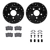 8312-73026 Drilled/Slotted Brake Rotors with 3000-Series Ceramic Brake Pads Kit & Hardware [Black], 1999-2002 Audi/Volkswagen, P - image 1