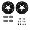 8312-73027 Drilled/Slotted Brake Rotors with 3000-Series Ceramic Brake Pads Kit & Hardware [Black], 1999-2005 Audi/Volkswagen, P - image 1