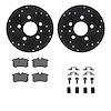 8312-73028 Drilled/Slotted Brake Rotors with 3000-Series Ceramic Brake Pads Kit & Hardware [Black], 2002-2006 Audi/Volkswagen, P - image 1