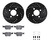 8312-73029 Drilled/Slotted Brake Rotors with 3000-Series Ceramic Brake Pads Kit & Hardware [Black], 1989-1991 Audi/Volkswagen, P - image 1