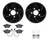8312-73035 Drilled/Slotted Brake Rotors with 3000-Series Ceramic Brake Pads Kit & Hardware [Black], 1992-1998 Audi/Volkswagen, P - image 1