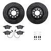 8312-73036 Drilled/Slotted Brake Rotors with 3000-Series Ceramic Brake Pads Kit & Hardware [Black], 1997-2000 Audi/Volkswagen, P - image 1