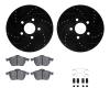8312-73038 Drilled/Slotted Brake Rotors with 3000-Series Ceramic Brake Pads Kit & Hardware [Black], 1996-1999 Audi/Volkswagen, P - image 1
